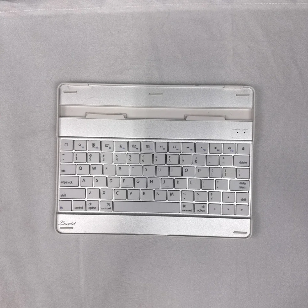 Luvvitt Bluetooth Keyboard Case for iPad Silver White Wireless Portable Slim
